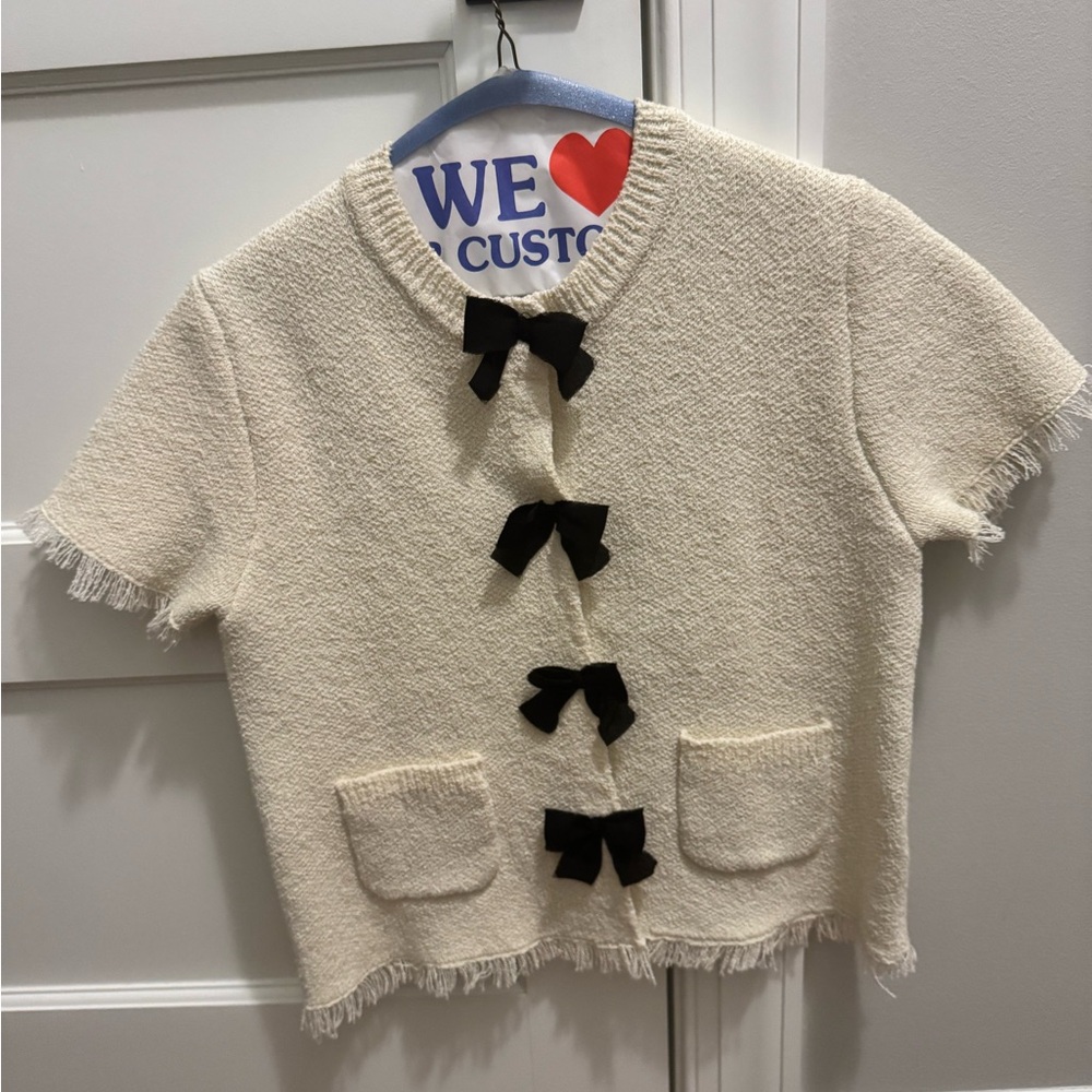 Zara Bow Knit Cardigan
